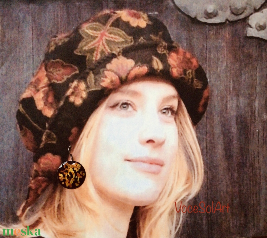 Retrofények Tűzzománc Fülbevaló - ékszer - fülbevaló - lógós kerek fülbevaló - Meska.hu