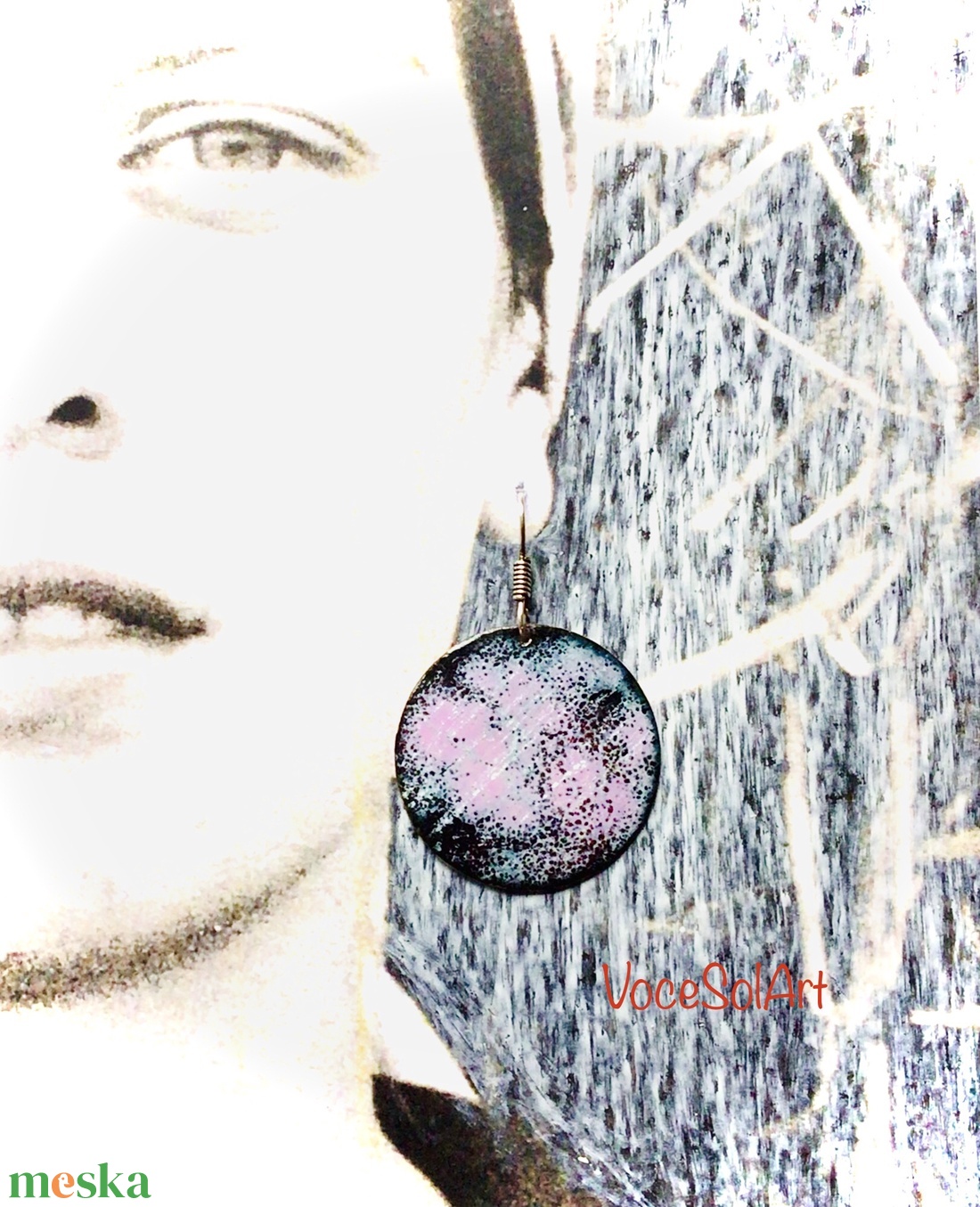 Csillagpor - Kör  Tűzzománc Fülbevaló - ékszer - fülbevaló - lógós kerek fülbevaló - Meska.hu