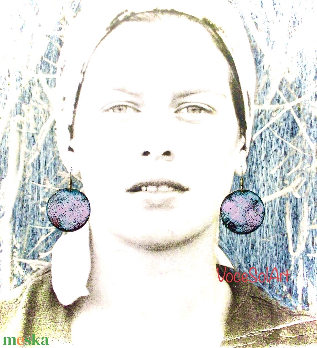 Csillagpor - Kör  Tűzzománc Fülbevaló - ékszer - fülbevaló - lógós kerek fülbevaló - Meska.hu