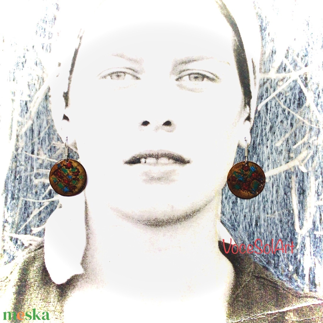 Emlékek Tűzzománc Fülbevaló - ékszer - fülbevaló - lógós kerek fülbevaló - Meska.hu