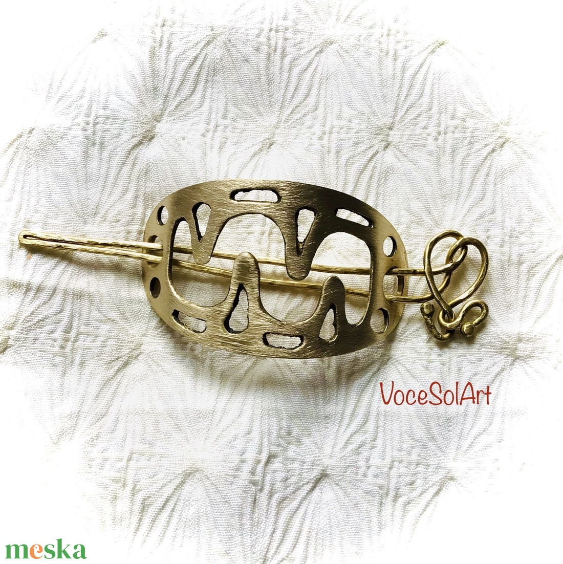 Szezám- Sárgaréz   Hajcsat - ruha & divat - hajdísz & hajcsat - hajcsat & hajtű - Meska.hu