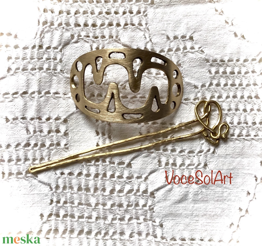 Szezám- Sárgaréz   Hajcsat - ruha & divat - hajdísz & hajcsat - hajcsat & hajtű - Meska.hu