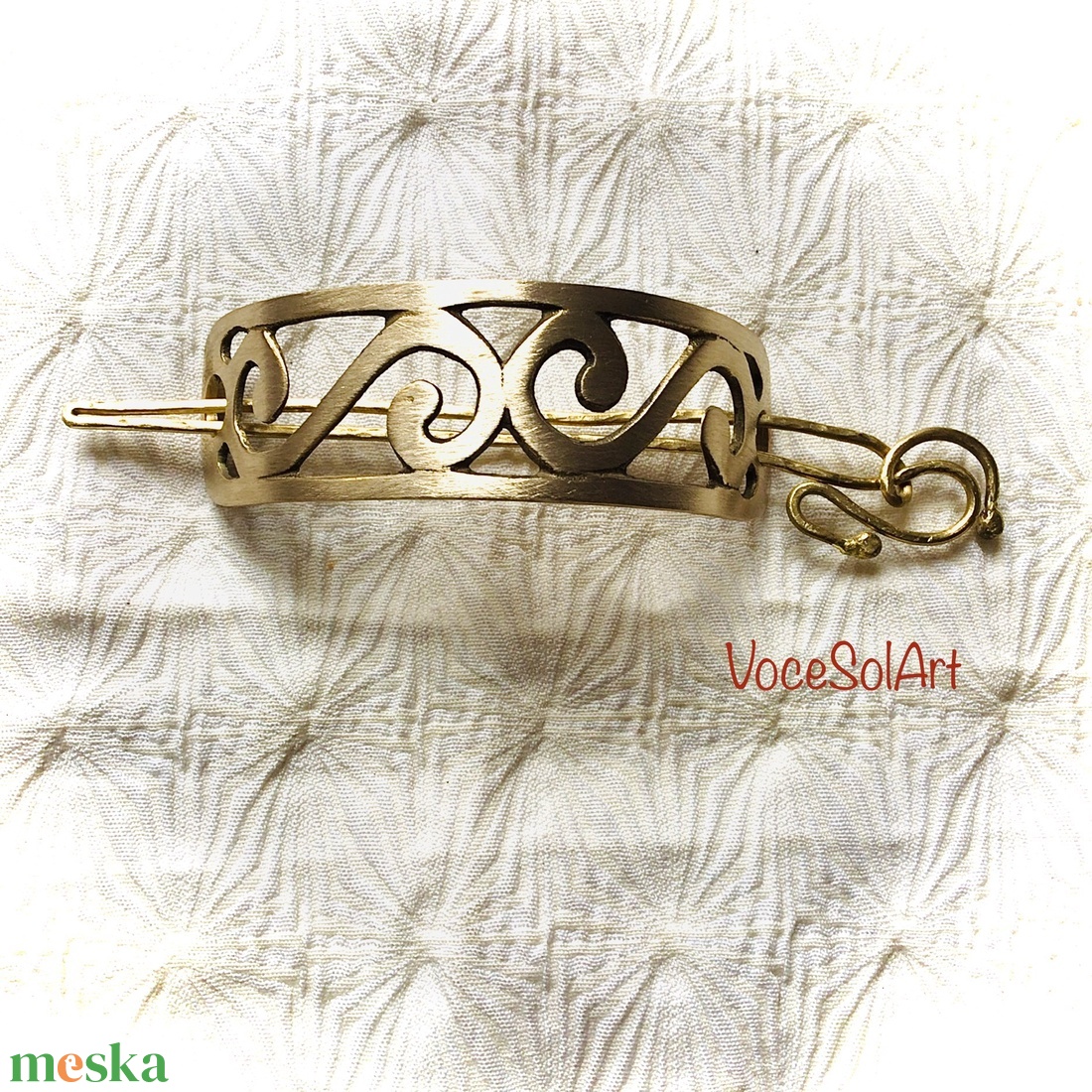 Hullámok-Sárgaréz   Hajcsat - ruha & divat - hajdísz & hajcsat - hajcsat & hajtű - Meska.hu