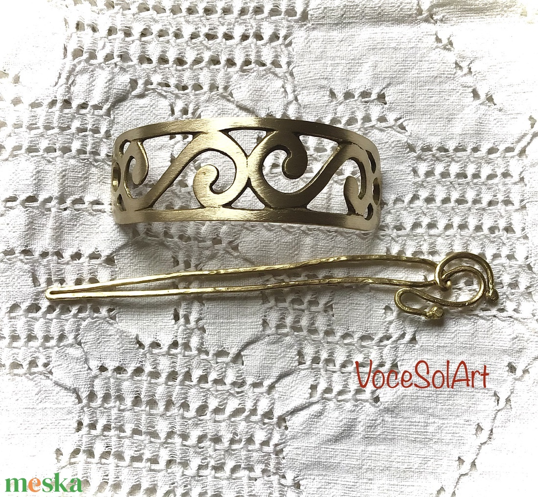 Hullámok-Sárgaréz   Hajcsat - ruha & divat - hajdísz & hajcsat - hajcsat & hajtű - Meska.hu