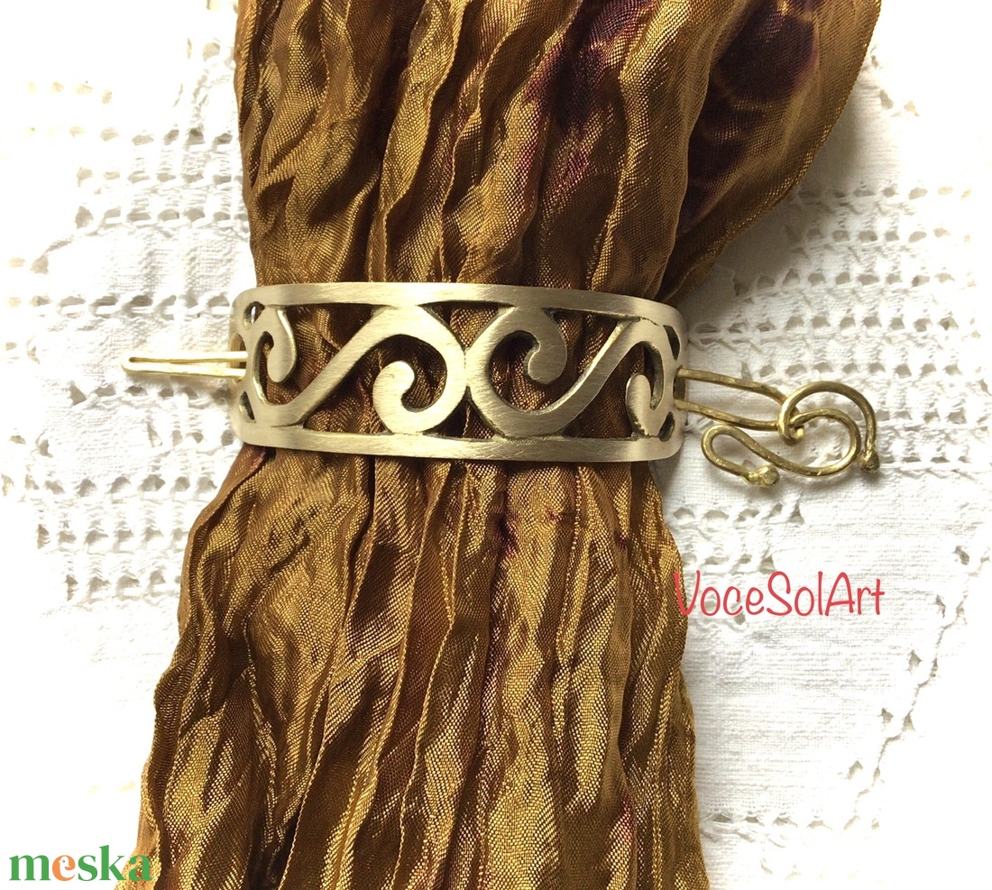 Hullámok-Sárgaréz   Hajcsat - ruha & divat - hajdísz & hajcsat - hajcsat & hajtű - Meska.hu