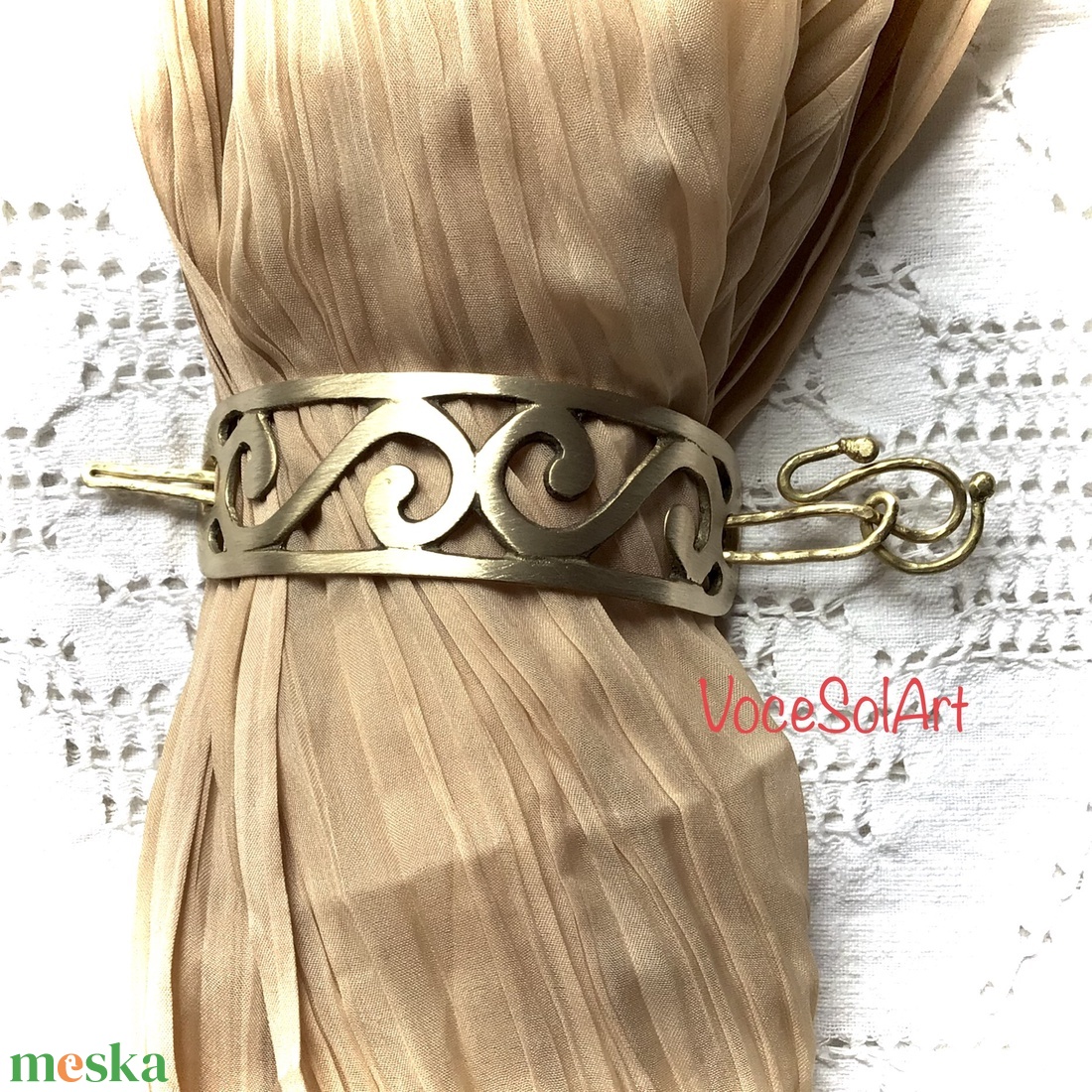 Hullámok-Sárgaréz   Hajcsat - ruha & divat - hajdísz & hajcsat - hajcsat & hajtű - Meska.hu