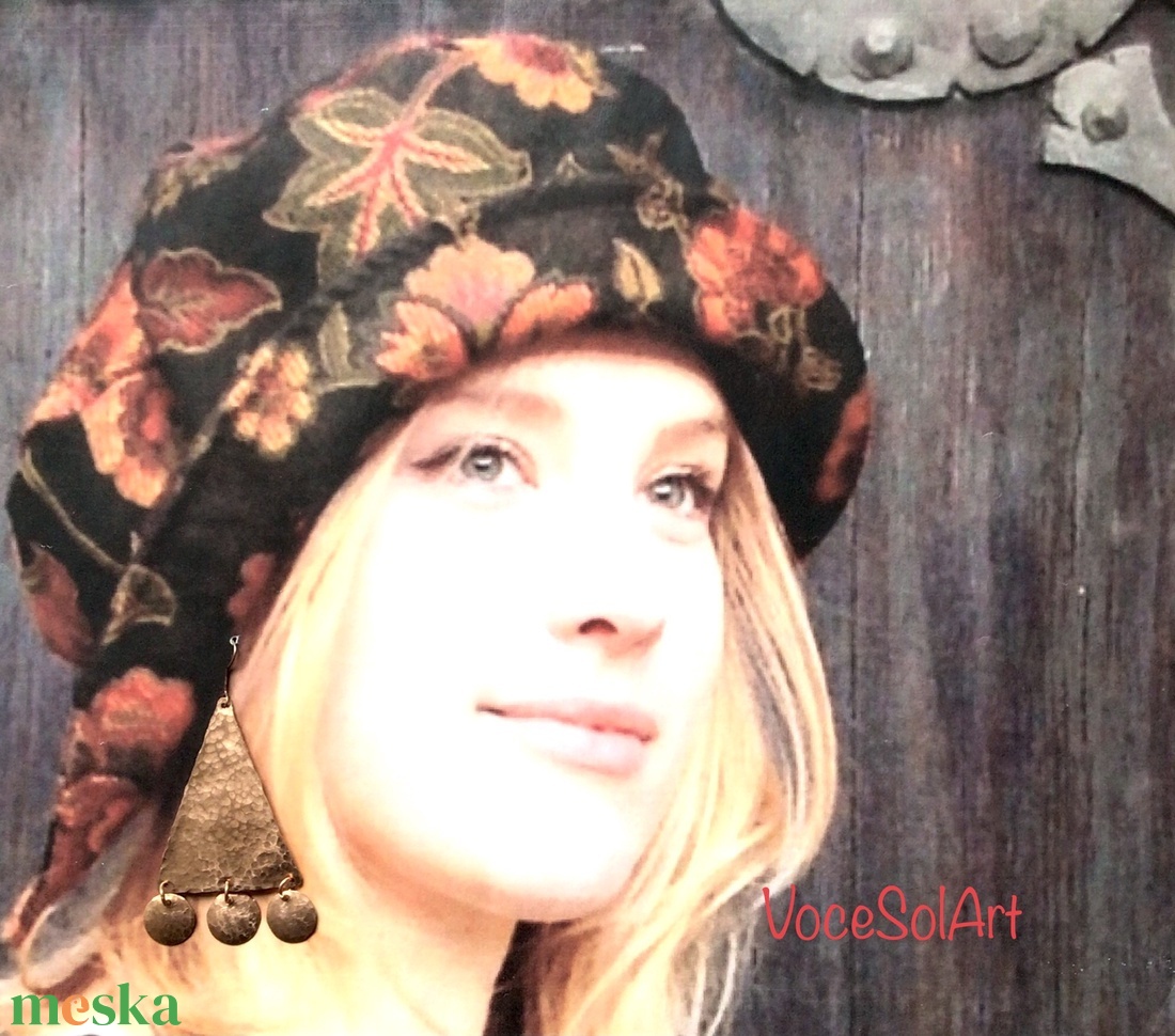 Piramis körök -Vörösréz Fülbevaló - ékszer - fülbevaló - lógó fülbevaló - Meska.hu