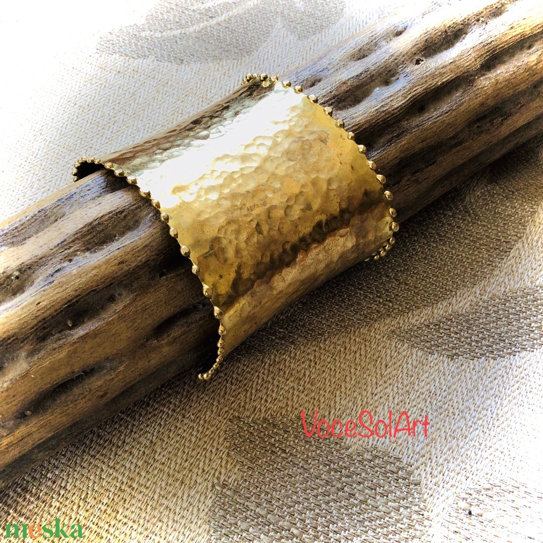 Rézgyöngy -sárgaréz karkötő - ékszer - karkötő - széles karkötő - Meska.hu