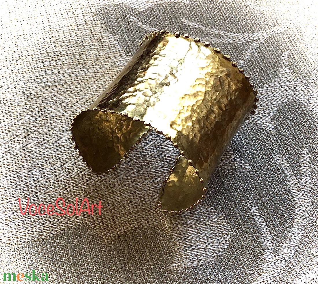 Rézgyöngy -sárgaréz karkötő - ékszer - karkötő - széles karkötő - Meska.hu