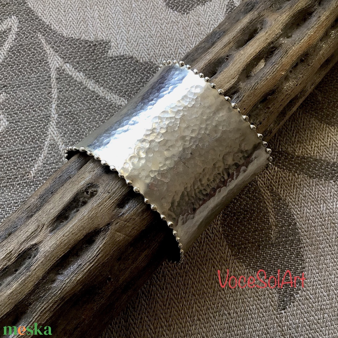 Ezüstgyöngy -Ezüstözött karkötő - ékszer - karkötő - széles karkötő - Meska.hu