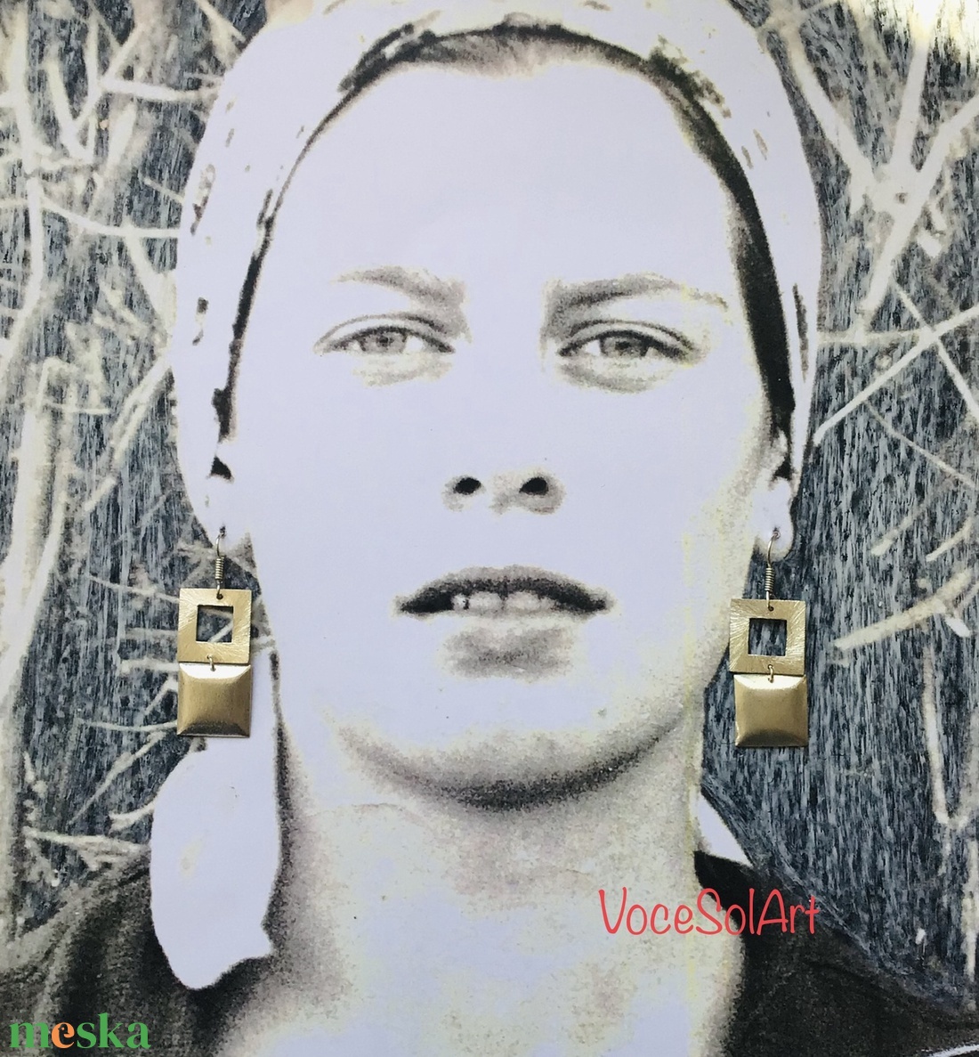 Nyitottság- Négyzet Fülbevaló - ékszer - fülbevaló - lógó fülbevaló - Meska.hu