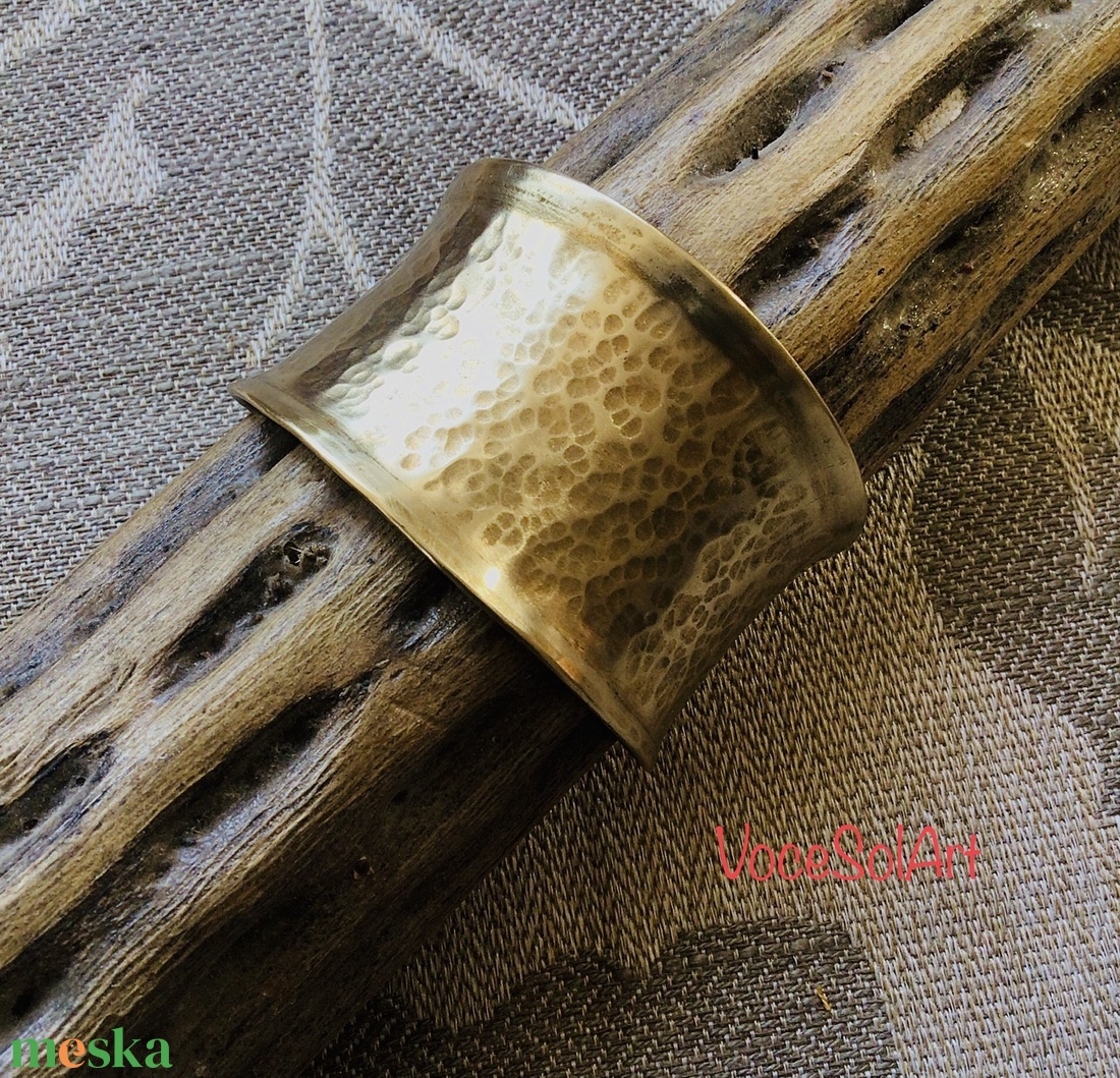 Ölelőfények - sárgaréz karkötő - ékszer - karkötő - széles karkötő - Meska.hu