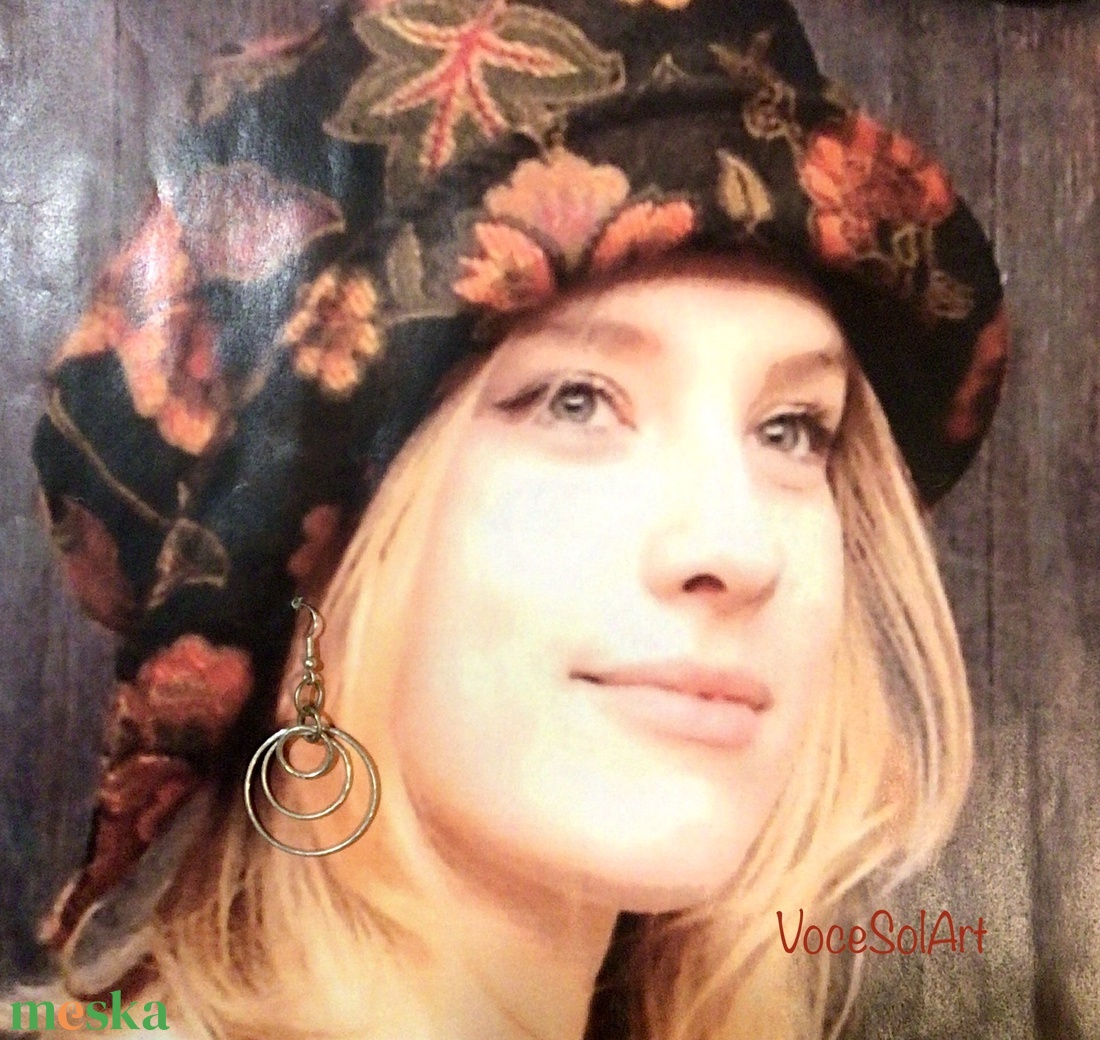 Körök -Ezüstözött Fülbevaló - ékszer - fülbevaló - lógós kerek fülbevaló - Meska.hu