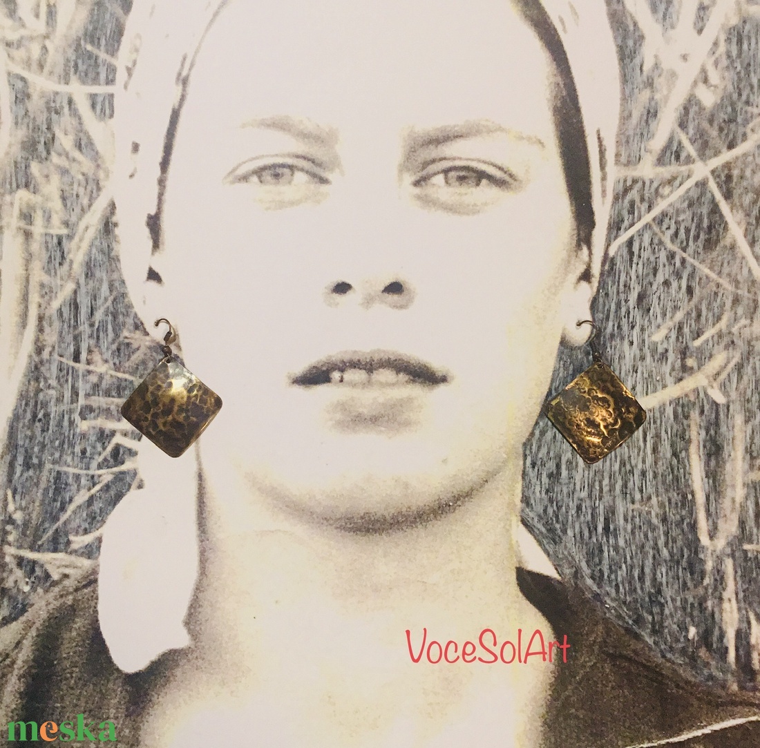 Antik lépések-réz  Fülbevaló - ékszer - fülbevaló - lógó fülbevaló - Meska.hu