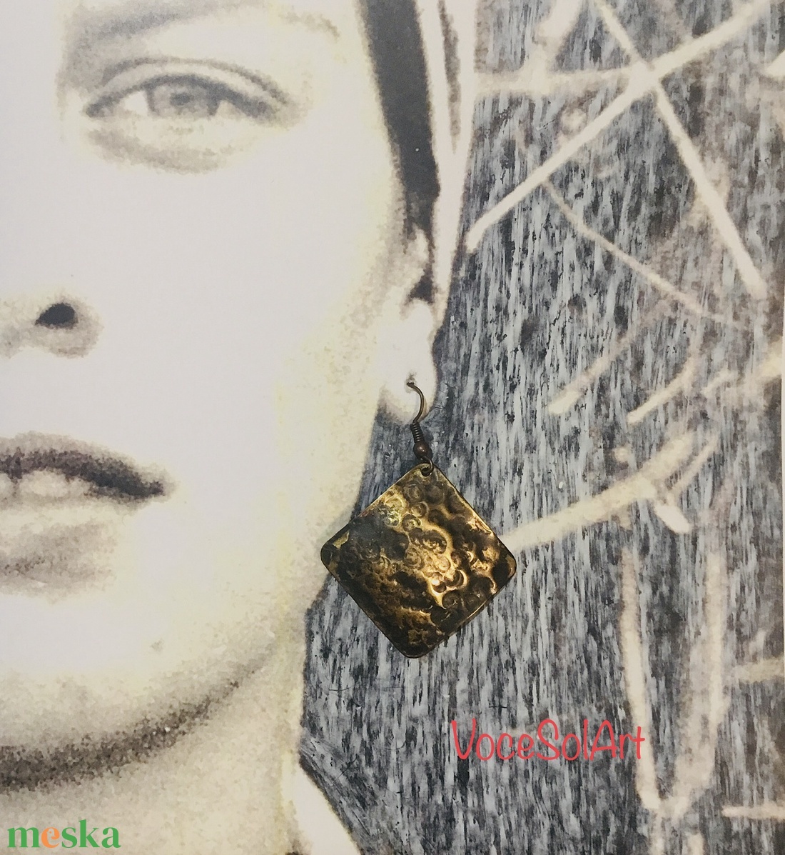 Antik lépések-réz  Fülbevaló - ékszer - fülbevaló - lógó fülbevaló - Meska.hu