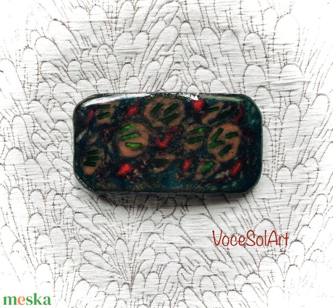 Páva - tűzzománc Hajcsat - ruha & divat - hajdísz & hajcsat - hajcsat & hajtű - Meska.hu