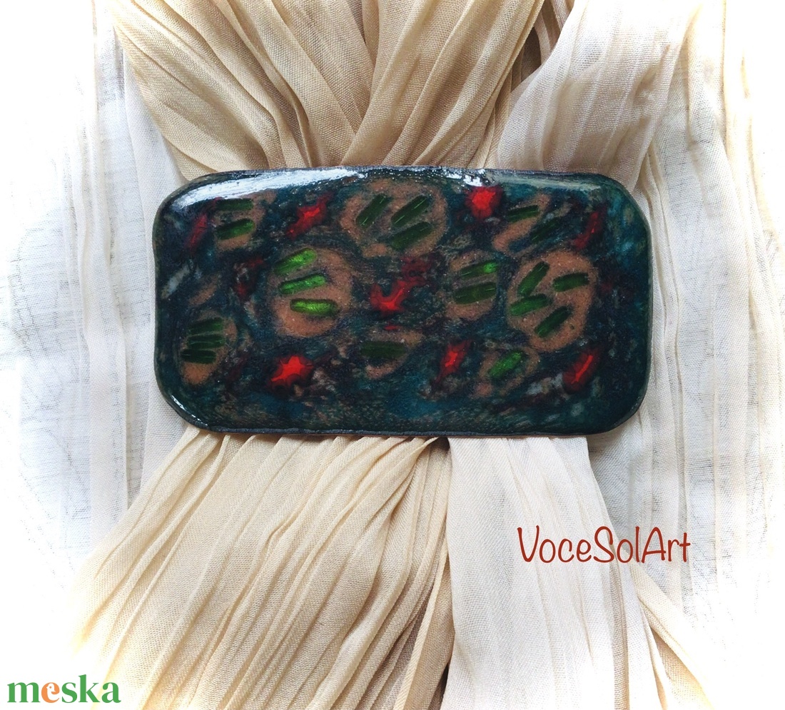 Páva - tűzzománc Hajcsat - ruha & divat - hajdísz & hajcsat - hajcsat & hajtű - Meska.hu