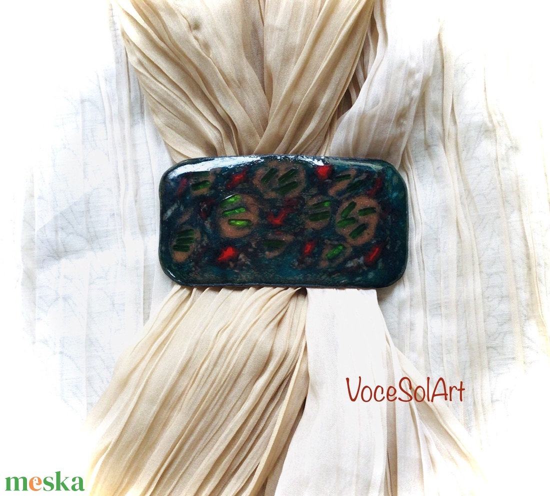 Páva - tűzzománc Hajcsat - ruha & divat - hajdísz & hajcsat - hajcsat & hajtű - Meska.hu