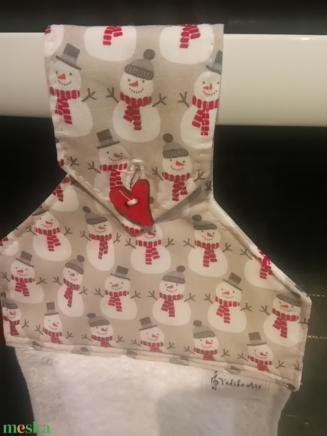 Sok kicsi hóember..... konyhai törlő - otthon & életmód - konyhafelszerelés, tálalás - konyhai textil - konyharuha & törlőkendő - Meska.hu