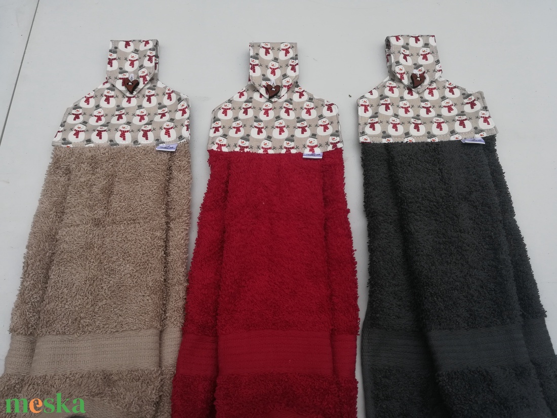 Sok kicsi hóember..... konyhai törlő - otthon & életmód - konyhafelszerelés, tálalás - konyhai textil - konyharuha & törlőkendő - Meska.hu