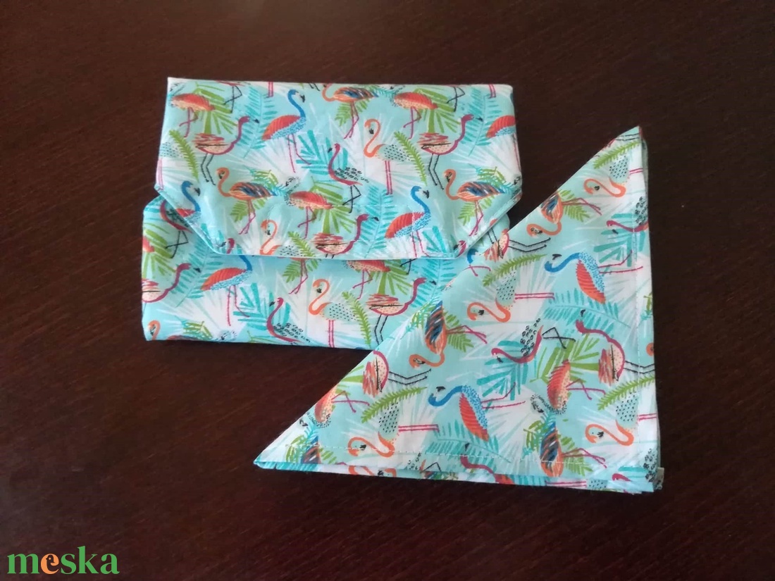 NoWaste, ujraszalvéta flamingós - otthon & életmód - konyhafelszerelés, tálalás - konyhai textil - szalvéta - Meska.hu