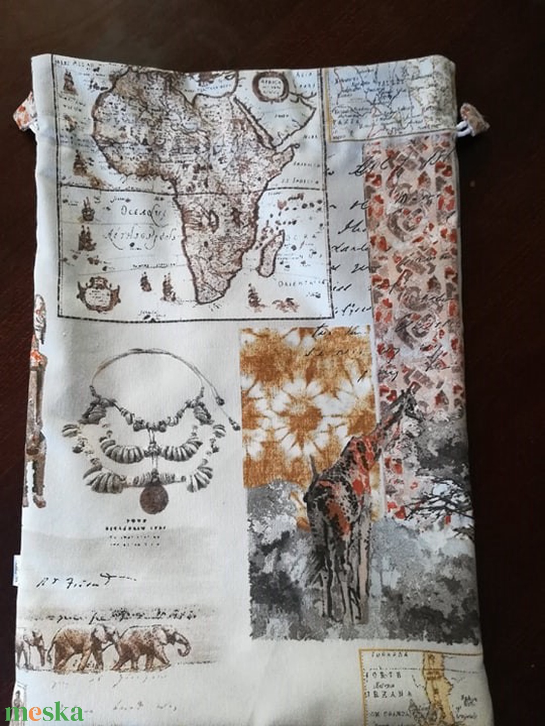 Afrika mintás kenyeres zsák bélelt, nagy méretű - táska & tok - bevásárlás & shopper táska - kenyeres zsák - Meska.hu
