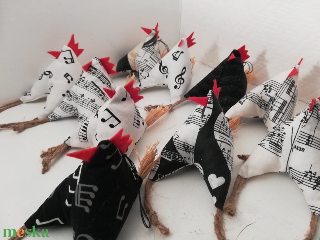 Tyúkocskák, húsvéti dekoráció, hangjegyes - otthon & életmód - dekoráció - ajtó- és ablak dekoráció - ajtódísz & kopogtató - Meska.hu