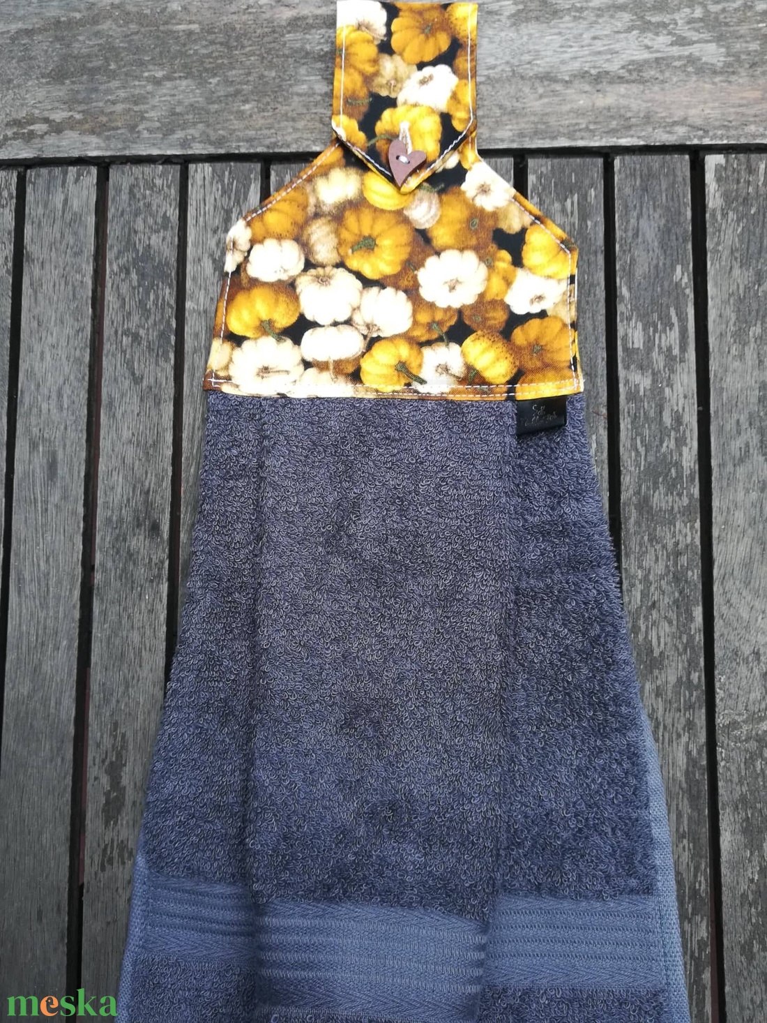 Tökös kis konyhai kéztörlő  - otthon & életmód - konyhafelszerelés, tálalás - konyhai textil - konyharuha & törlőkendő - Meska.hu