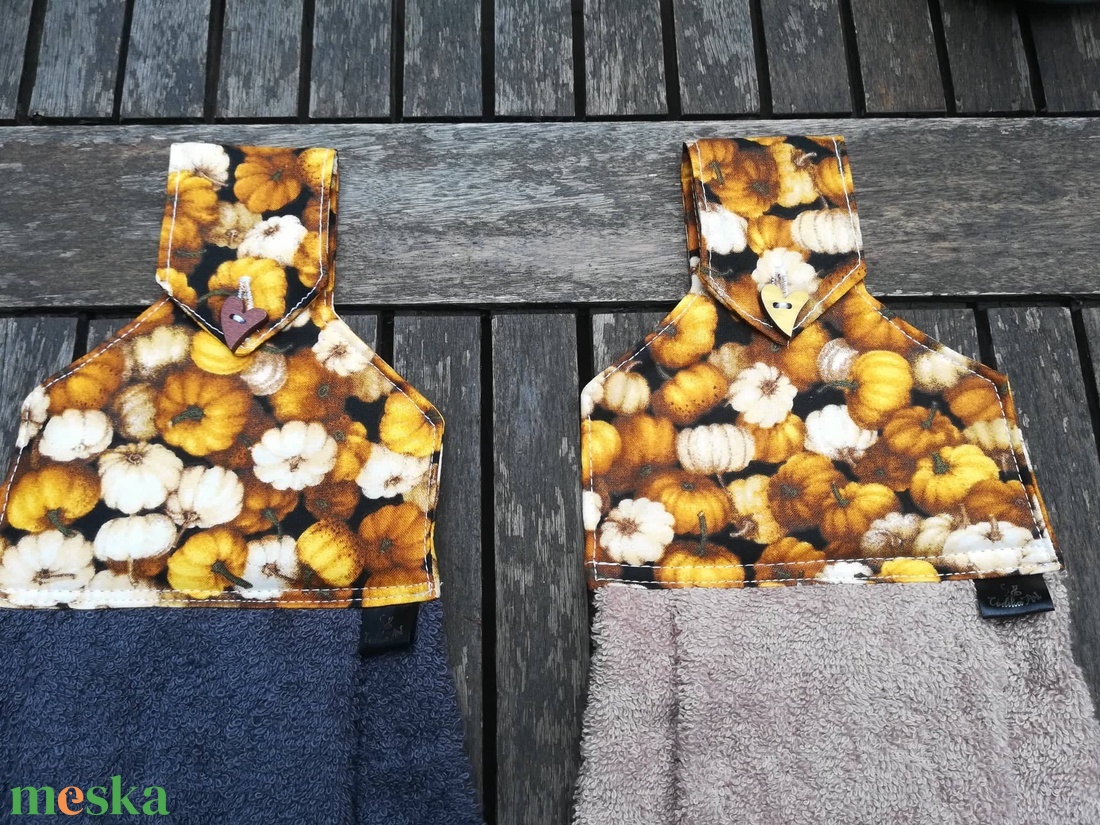 Tökös kis konyhai kéztörlő  - otthon & életmód - konyhafelszerelés, tálalás - konyhai textil - konyharuha & törlőkendő - Meska.hu