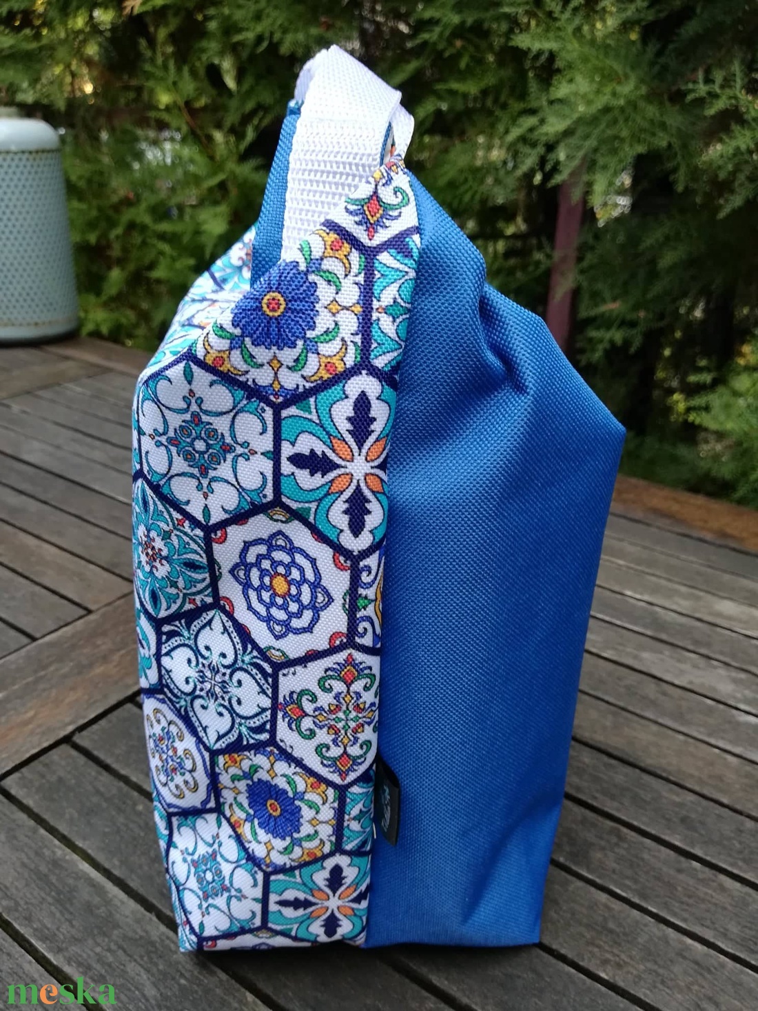 Uzsonnás táska, marokkói csempe mintás, újra kapható - táska & tok - uzsonna- & ebéd tartó - ebéd tasak, doboz - Meska.hu