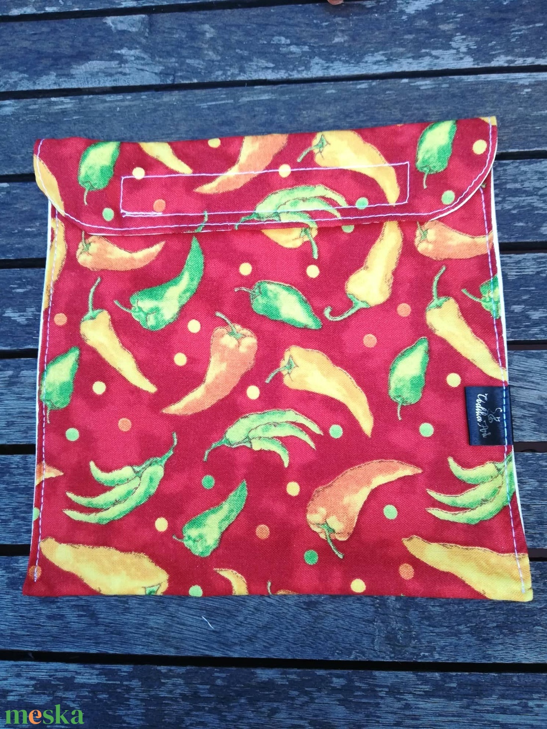 NoWaste, snackbag, chili - táska & tok - uzsonna- & ebéd tartó - szendvics csomagoló - Meska.hu