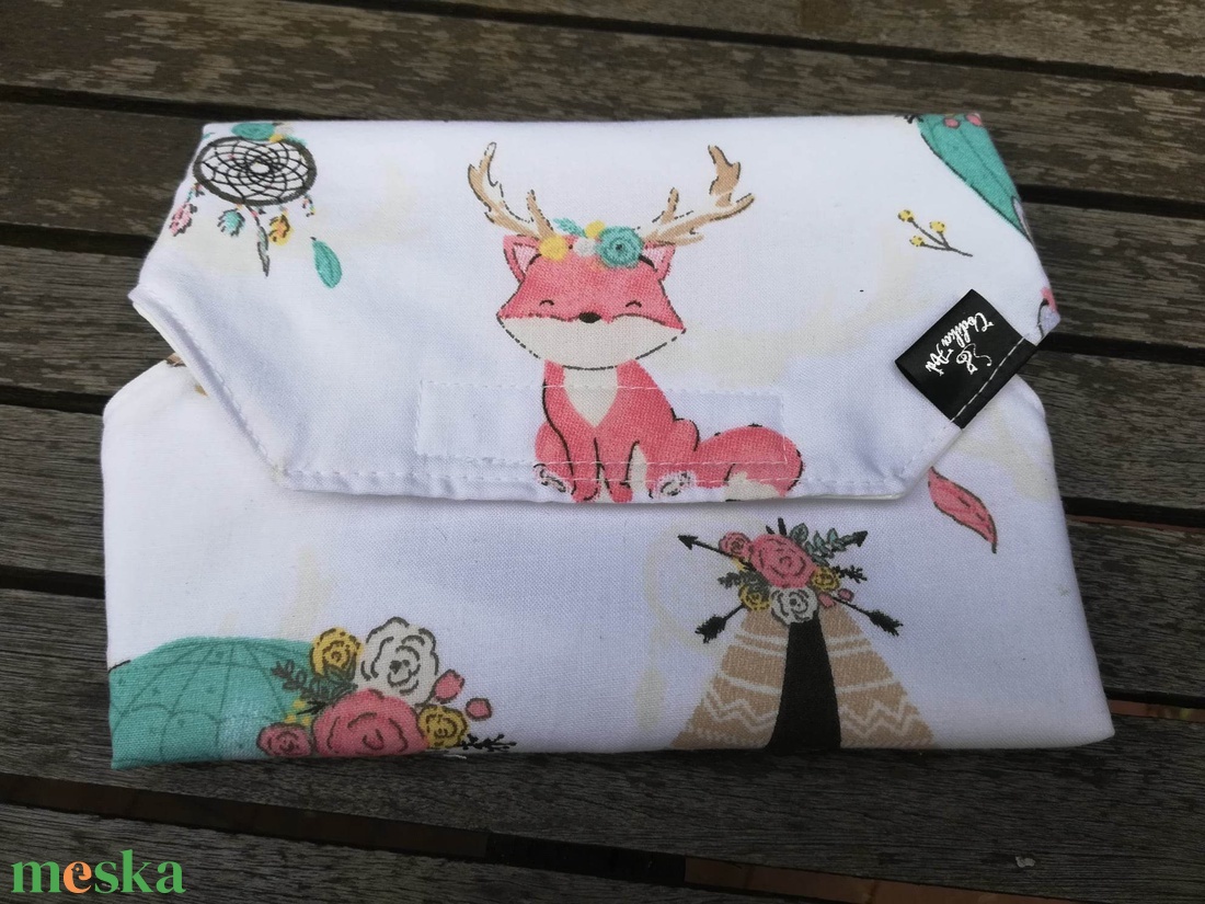 Ujraszalvéta, kis róka indián táborban - táska & tok - uzsonna- & ebéd tartó - szendvics csomagoló - Meska.hu