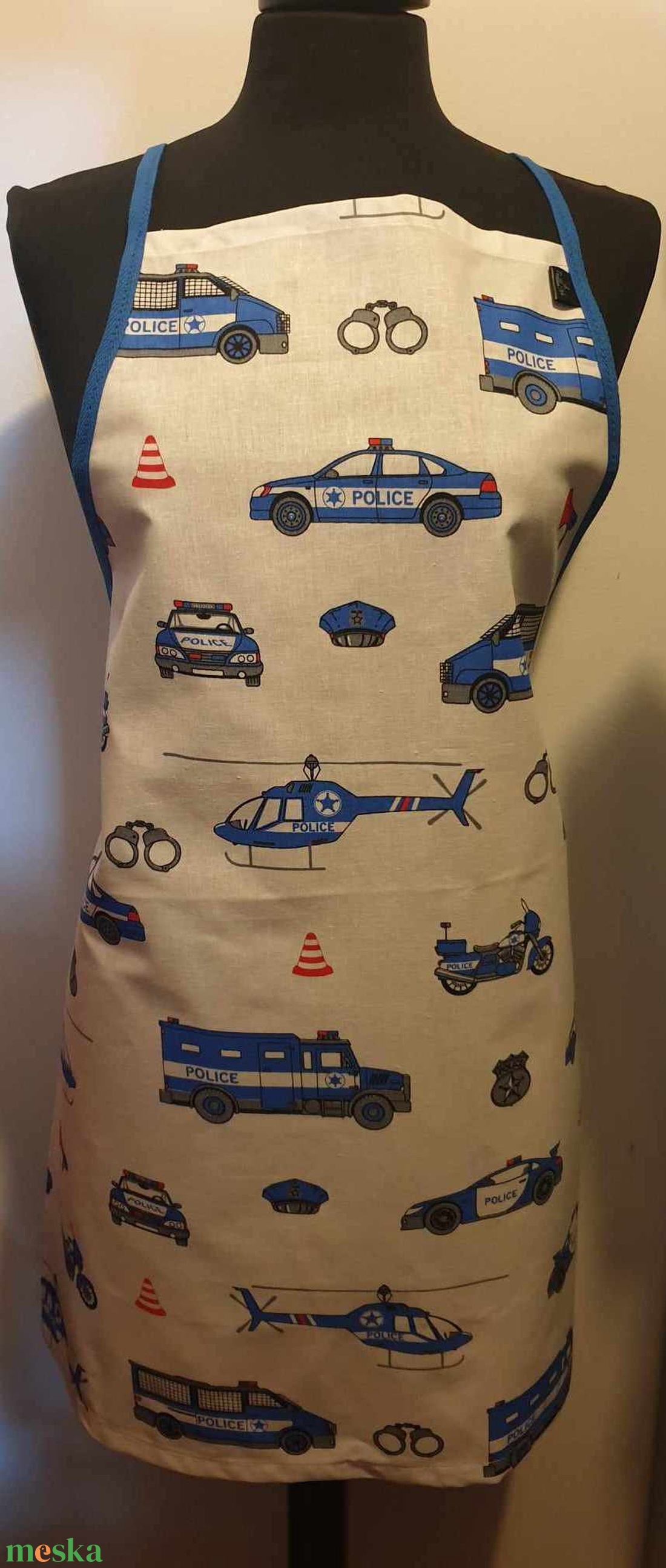Kötény, rendőrös - otthon & életmód - konyhafelszerelés, tálalás - konyhai textil - kötény - Meska.hu