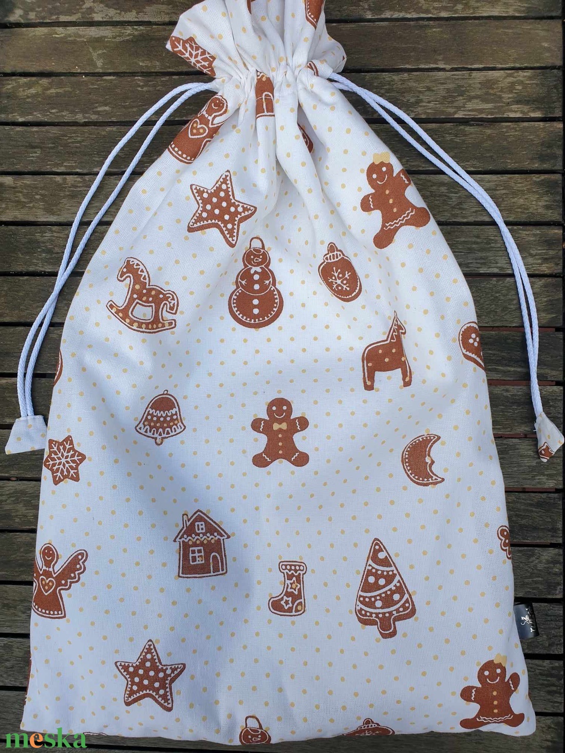 Kenyeres zsák , PUL-lal bélelt, mézeskalács figurák - táska & tok - bevásárlás & shopper táska - kenyeres zsák - Meska.hu