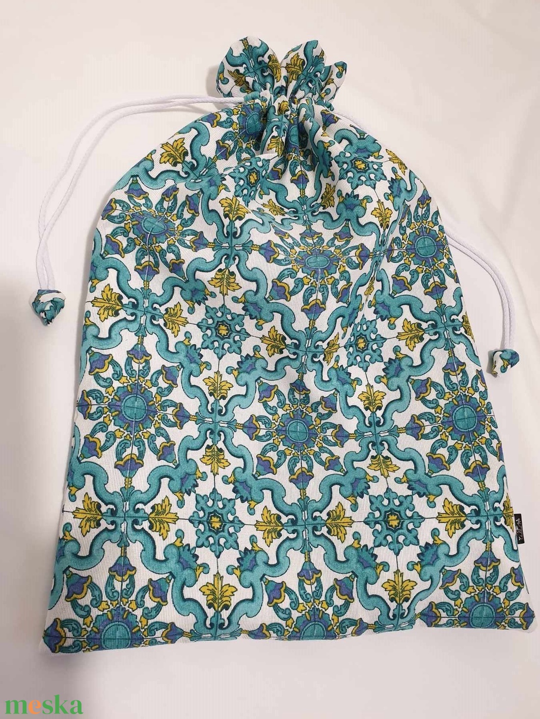 Kenyeres zsák PUL béléssel, csempe mintás, türkiz - táska & tok - bevásárlás & shopper táska - kenyeres zsák - Meska.hu Kenyeres zsák PUL béléssel, csempe mintás, türkiz - táska & tok - bevásárlás & shopper táska - kenyeres zsák - Meska.hu