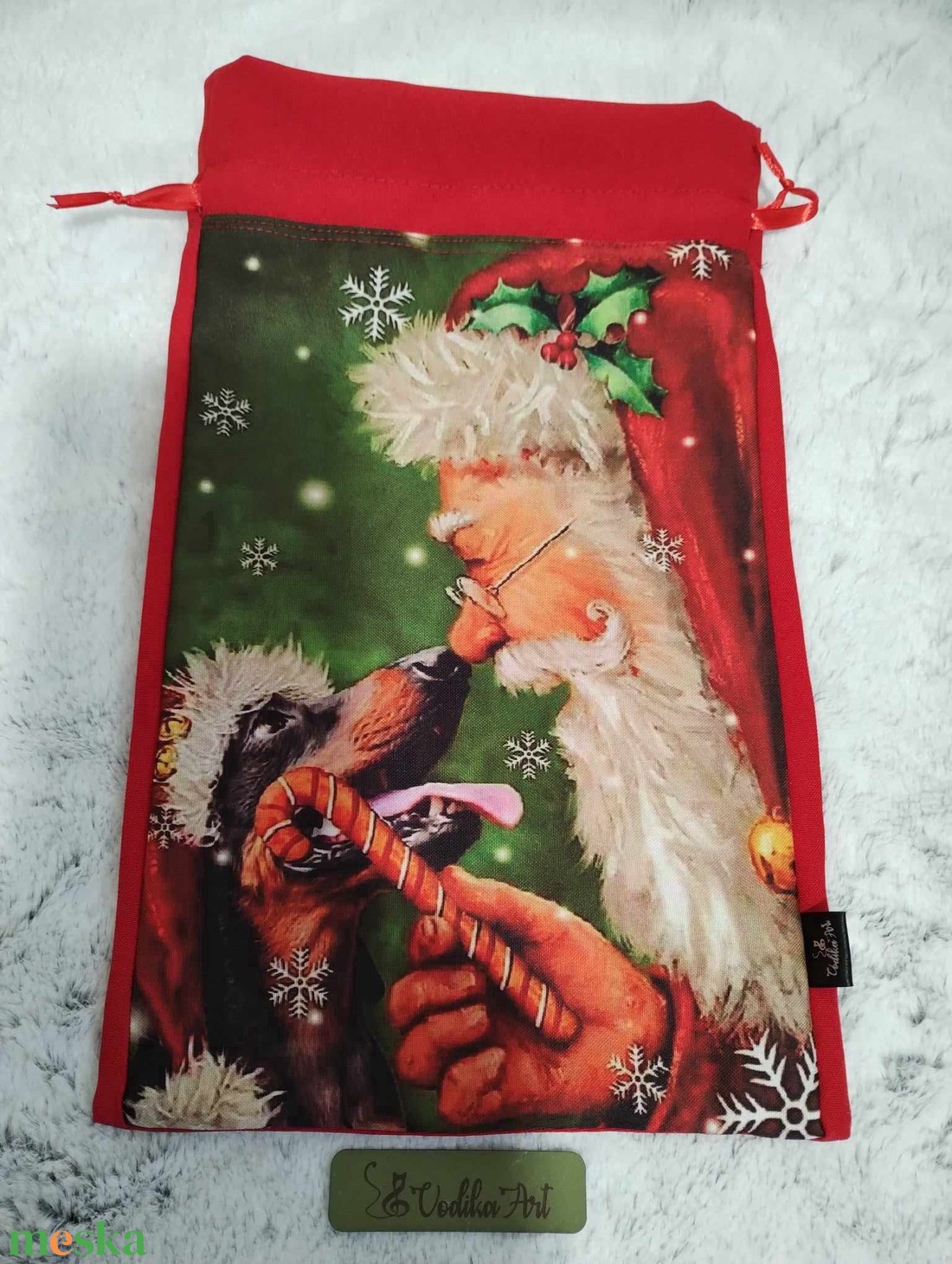 Mikulás zsák, tacskó mikulás tacskóval..... - karácsony - mikulás - mikulás zsák - Meska.hu