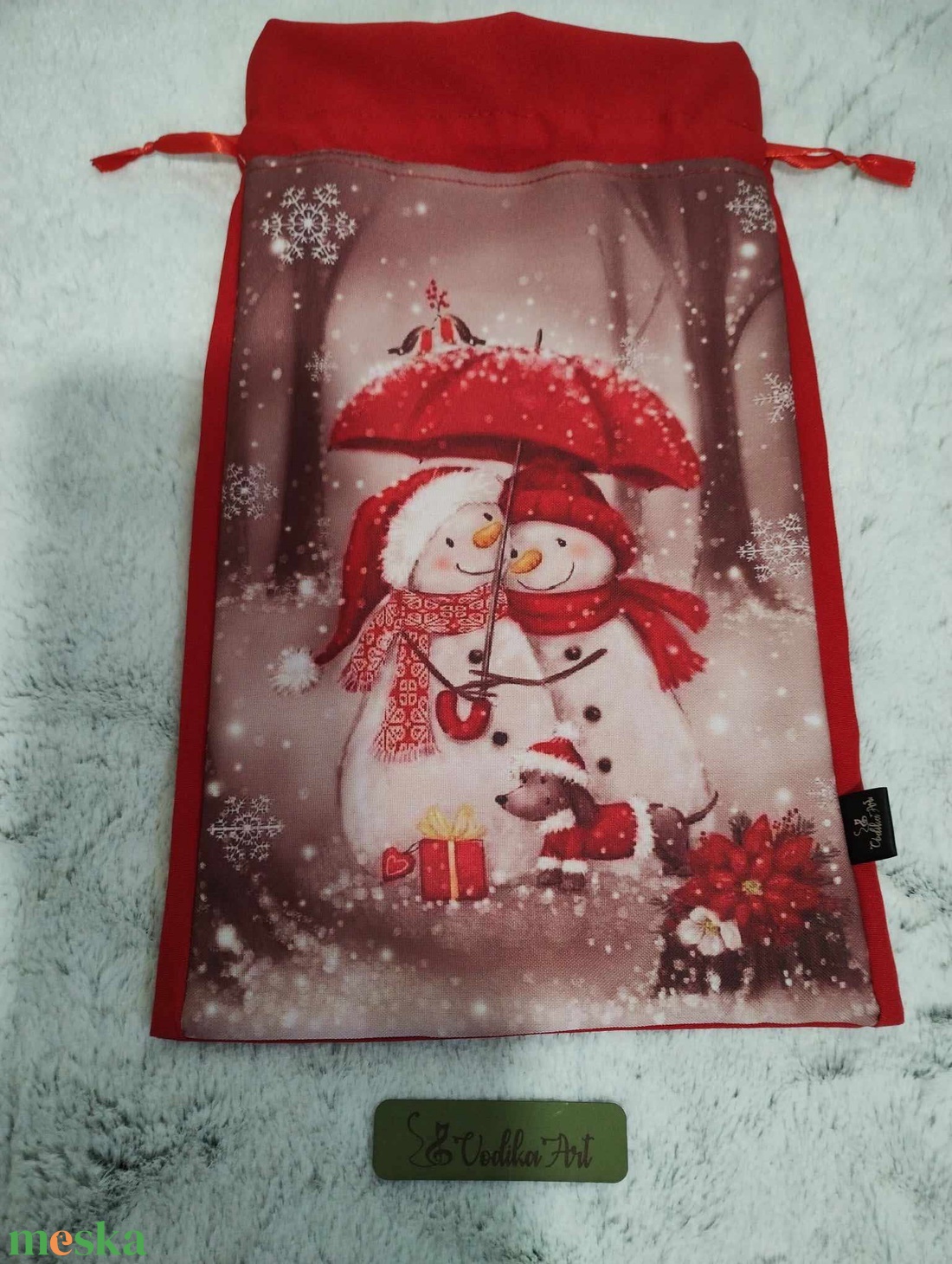 Mikulás zsák, hóemberek kutyával....... - karácsony - mikulás - mikulás zsák - Meska.hu