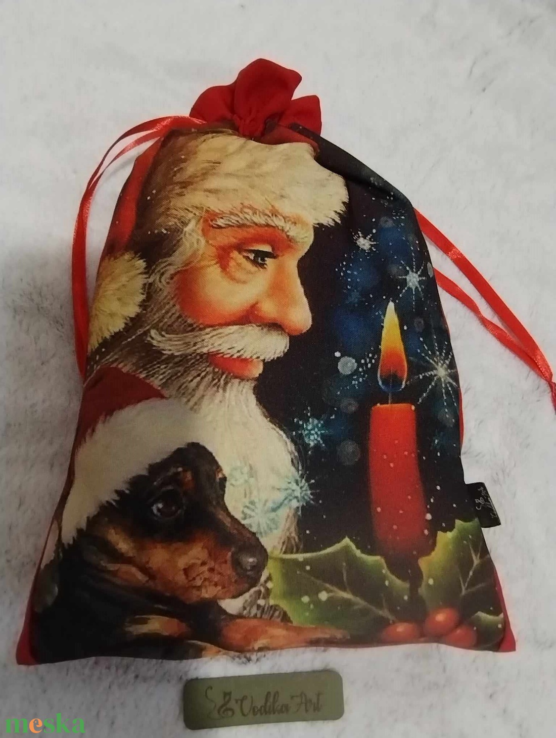 Mikulás zsák, mikulás, tacskó és gyertya..... - karácsony - mikulás - mikulás zsák, zokni, csizma - Meska.hu Mikulás zsák, mikulás, tacskó és gyertya..... - karácsony - mikulás - mikulás zsák, zokni, csizma - Meska.hu