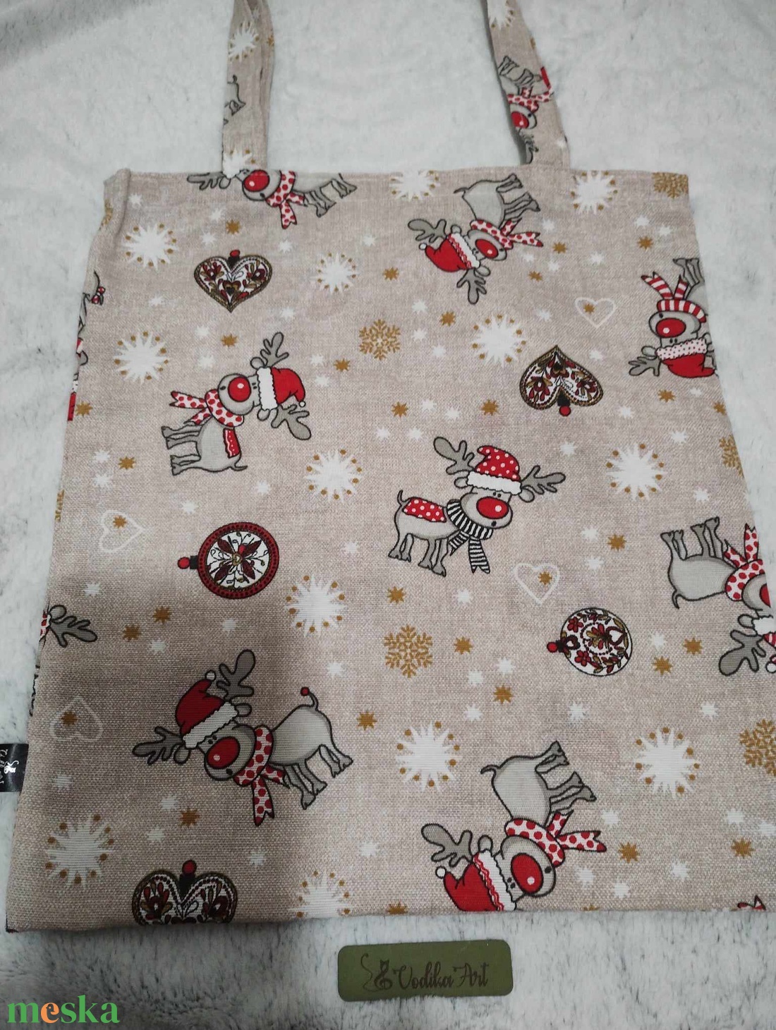 Öko szatyor, bevásárló táska, rénszarvasok - táska & tok - bevásárlás & shopper táska - shopper, textiltáska, szatyor - Meska.hu