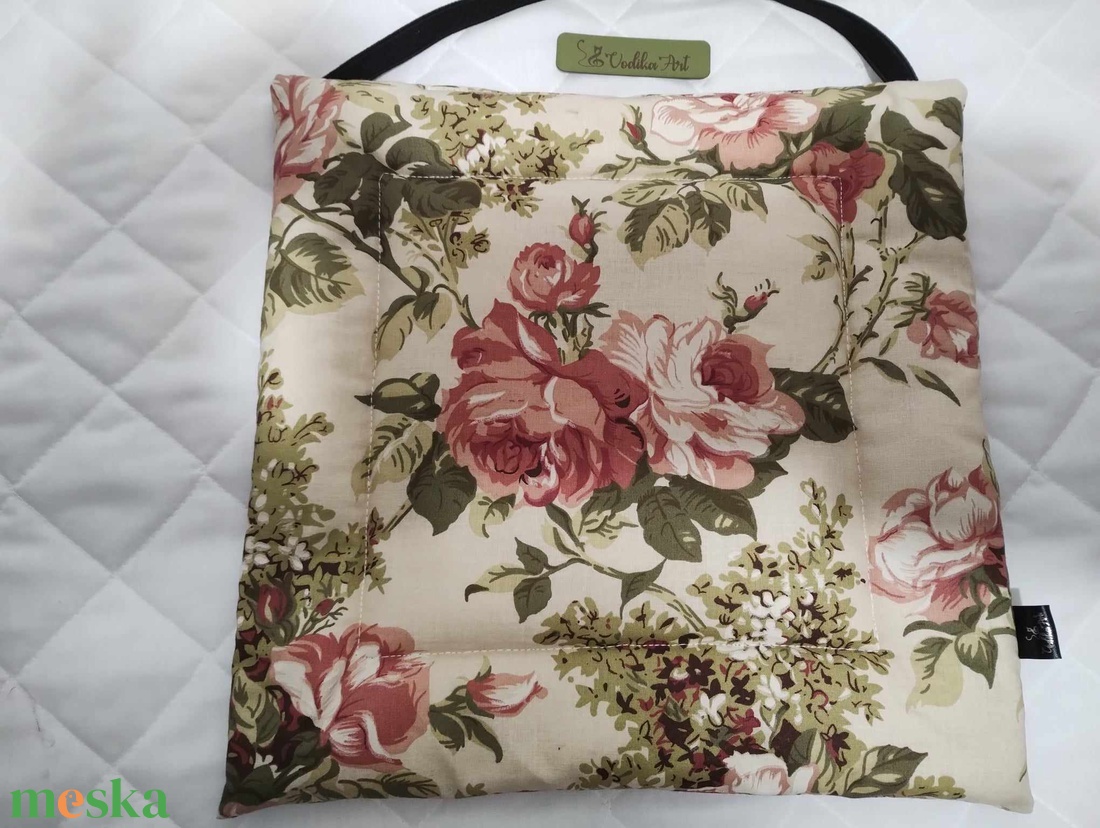 Székpárna gumival, rózsás - otthon & életmód - lakástextil - székpárna, huzat - Meska.hu