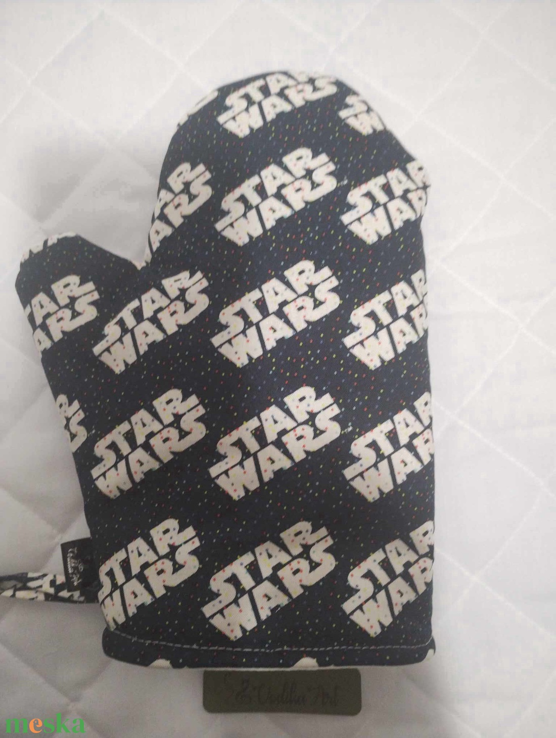 1db edényfogó kesztyű starwars felirattal - otthon & életmód - konyhafelszerelés, tálalás - konyhai textil - edényfogó & edényfedő - Meska.hu
