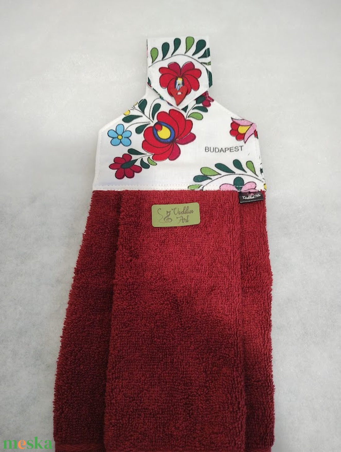 Konyhai kéztörlő kalocsai mintával, BUDAPEST felirattal - otthon & életmód - konyhafelszerelés, tálalás - konyhai textil - konyharuha & törlőkendő - Meska.hu Konyhai kéztörlő kalocsai mintával, BUDAPEST felirattal - otthon & életmód - konyhafelszerelés, tálalás - konyhai textil - konyharuha & törlőkendő - Meska.hu