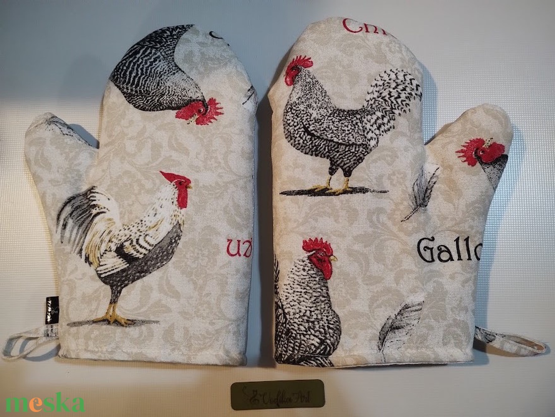 Tyúkocskák,  edényfogó kesztyűk - otthon & életmód - konyhafelszerelés, tálalás - konyhai textil - edényfogó & edényfedő - Meska.hu