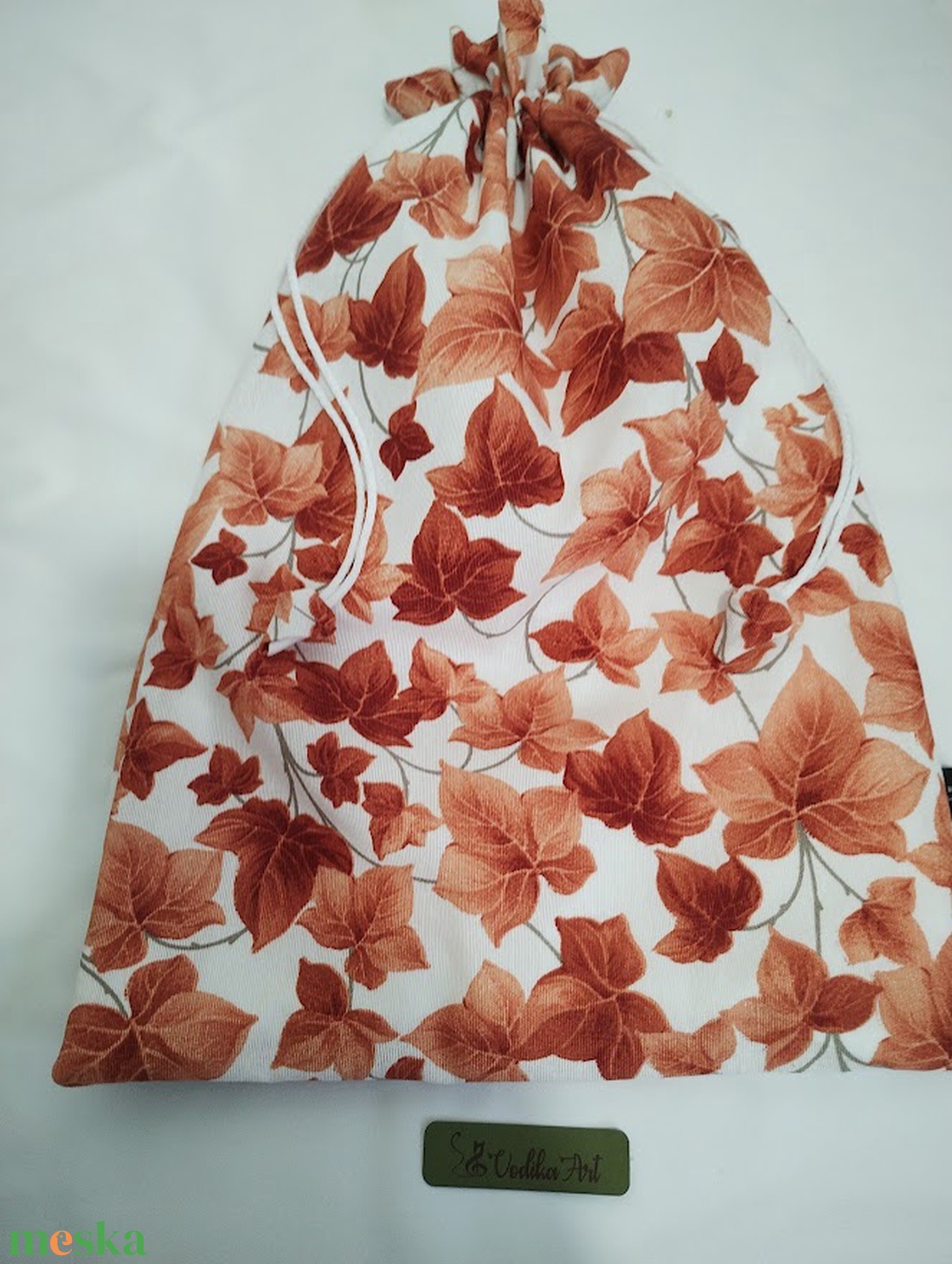Kenyeres zsák PUL béléssel, barna borostyán levelek... - táska & tok - bevásárlás & shopper táska - kenyeres zsák - Meska.hu