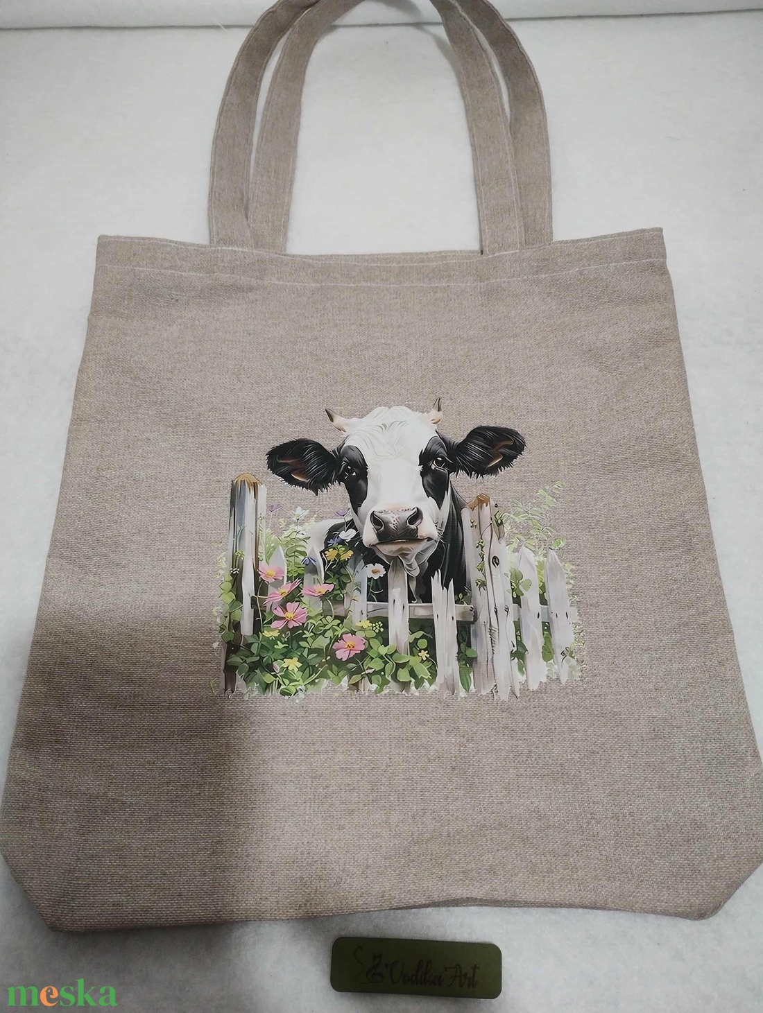 Bevásárló táska, öko szatyor, legelésző tehén - táska & tok - bevásárlás & shopper táska - shopper, textiltáska, szatyor - Meska.hu