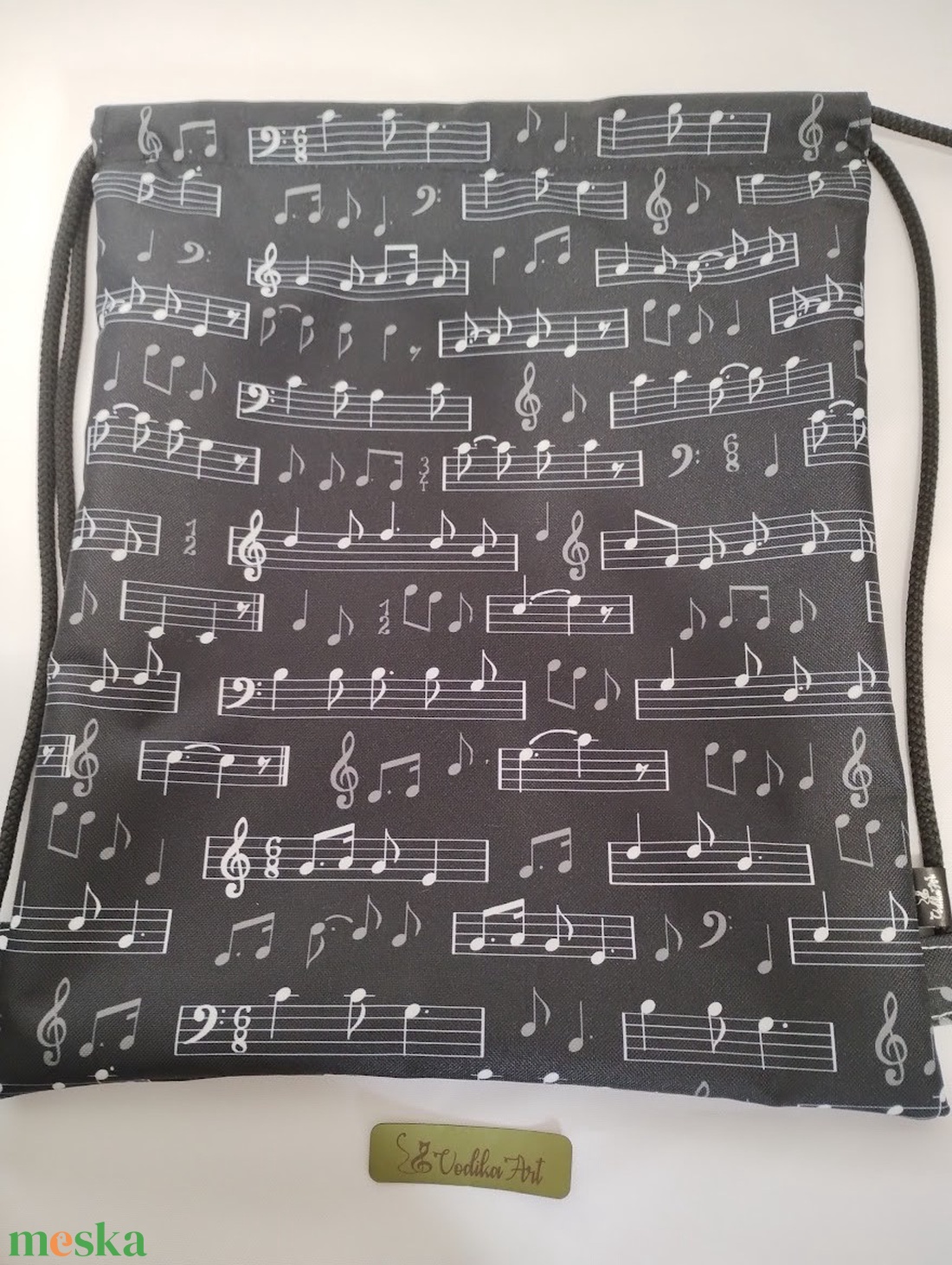 Hátizsák, tornazsák, hangjegy mintás - táska & tok - hátizsák - tornazsák, gymbag - Meska.hu