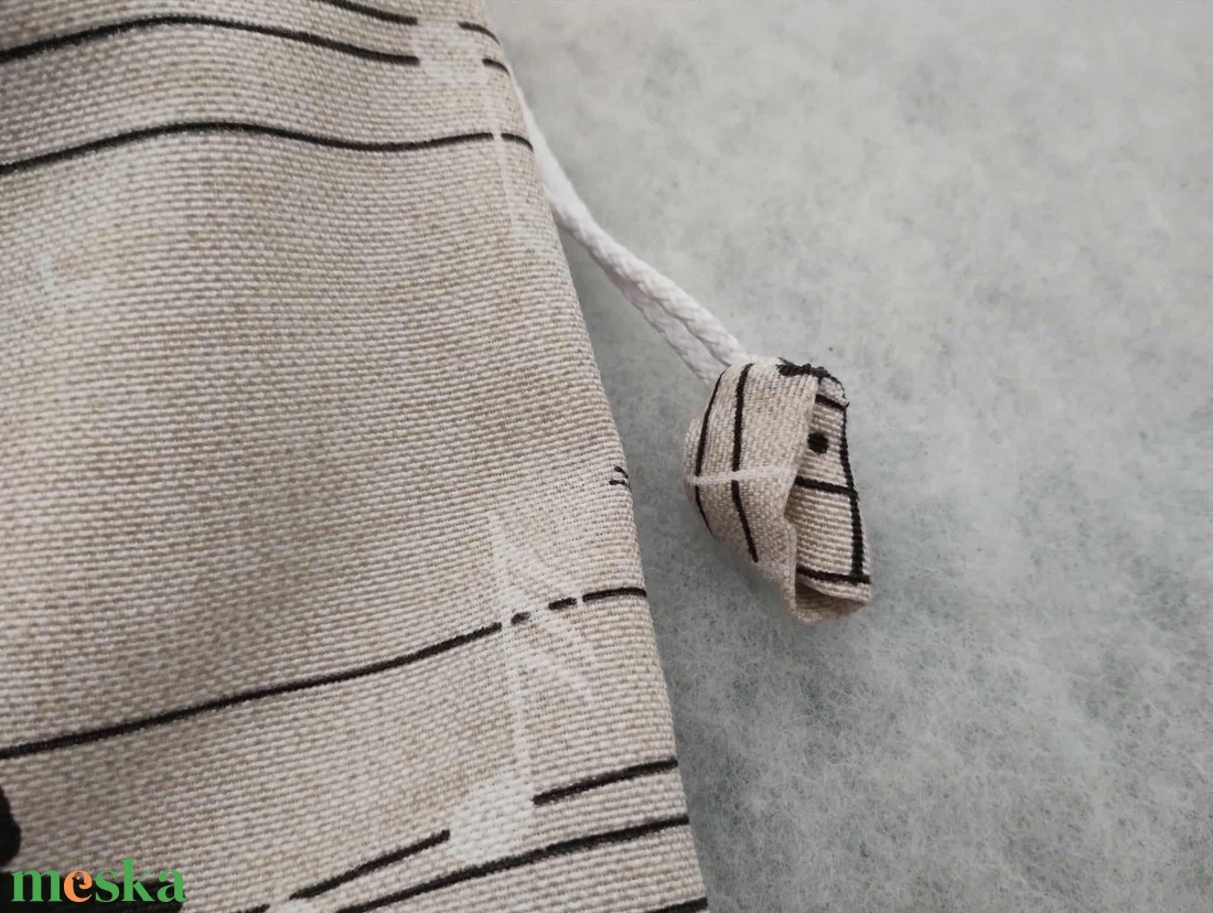 Kenyeres zsák, PUL-lal bélelt, cicák a kottában... - táska & tok - bevásárlás & shopper táska - kenyeres zsák - Meska.hu