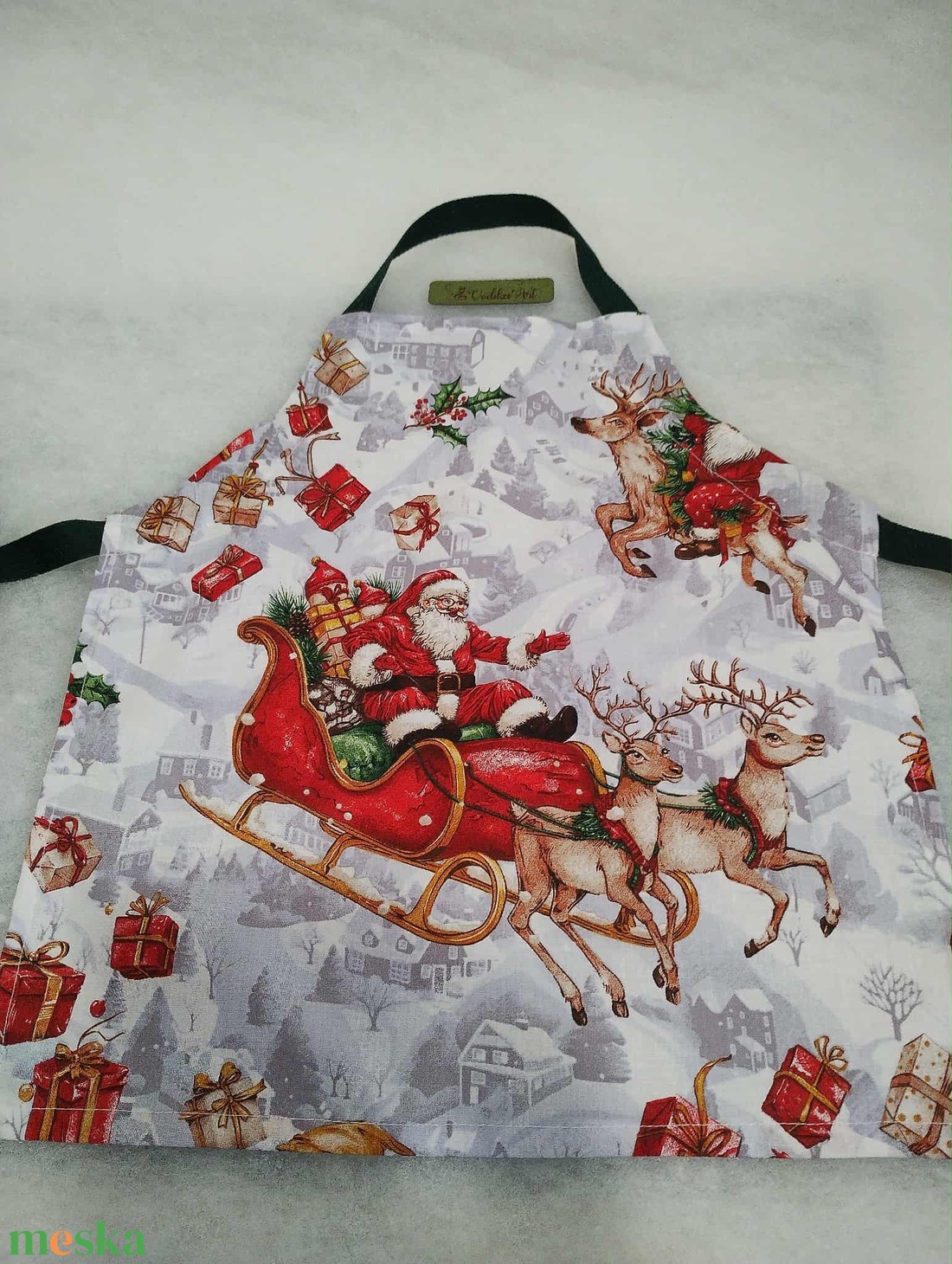 Karácsonyi gyerek kötény 3-6 évesre - otthon & életmód - konyhafelszerelés, tálalás - konyhai textil - kötény - Meska.hu