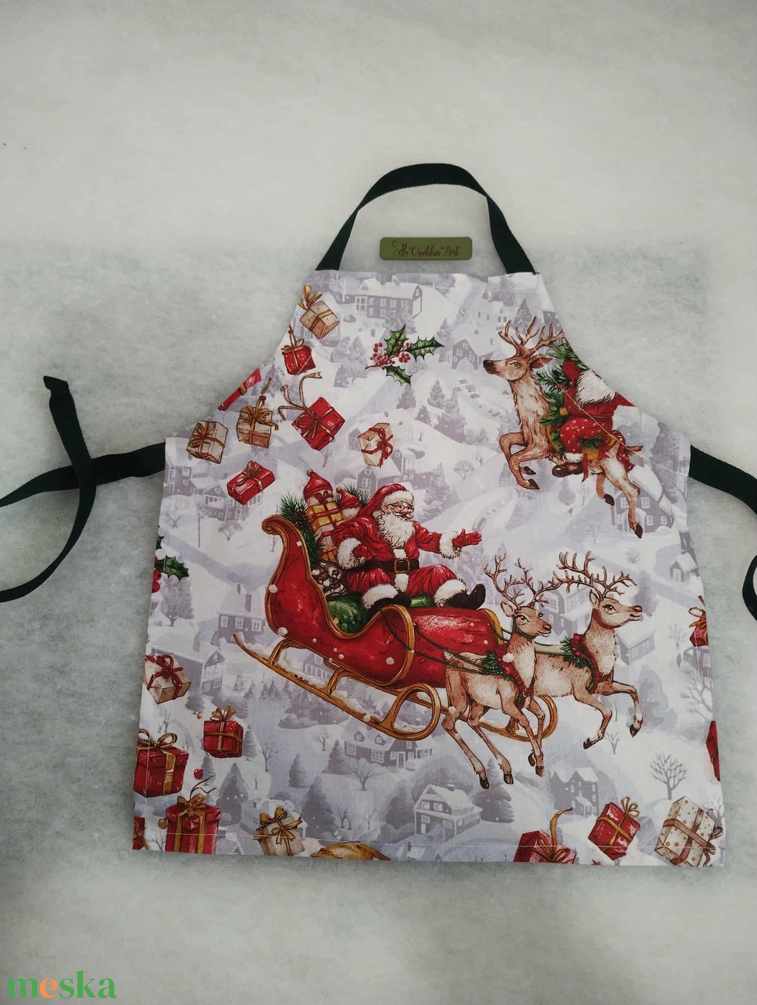 Karácsonyi gyerek kötény 3-6 évesre - otthon & életmód - konyhafelszerelés, tálalás - konyhai textil - kötény - Meska.hu