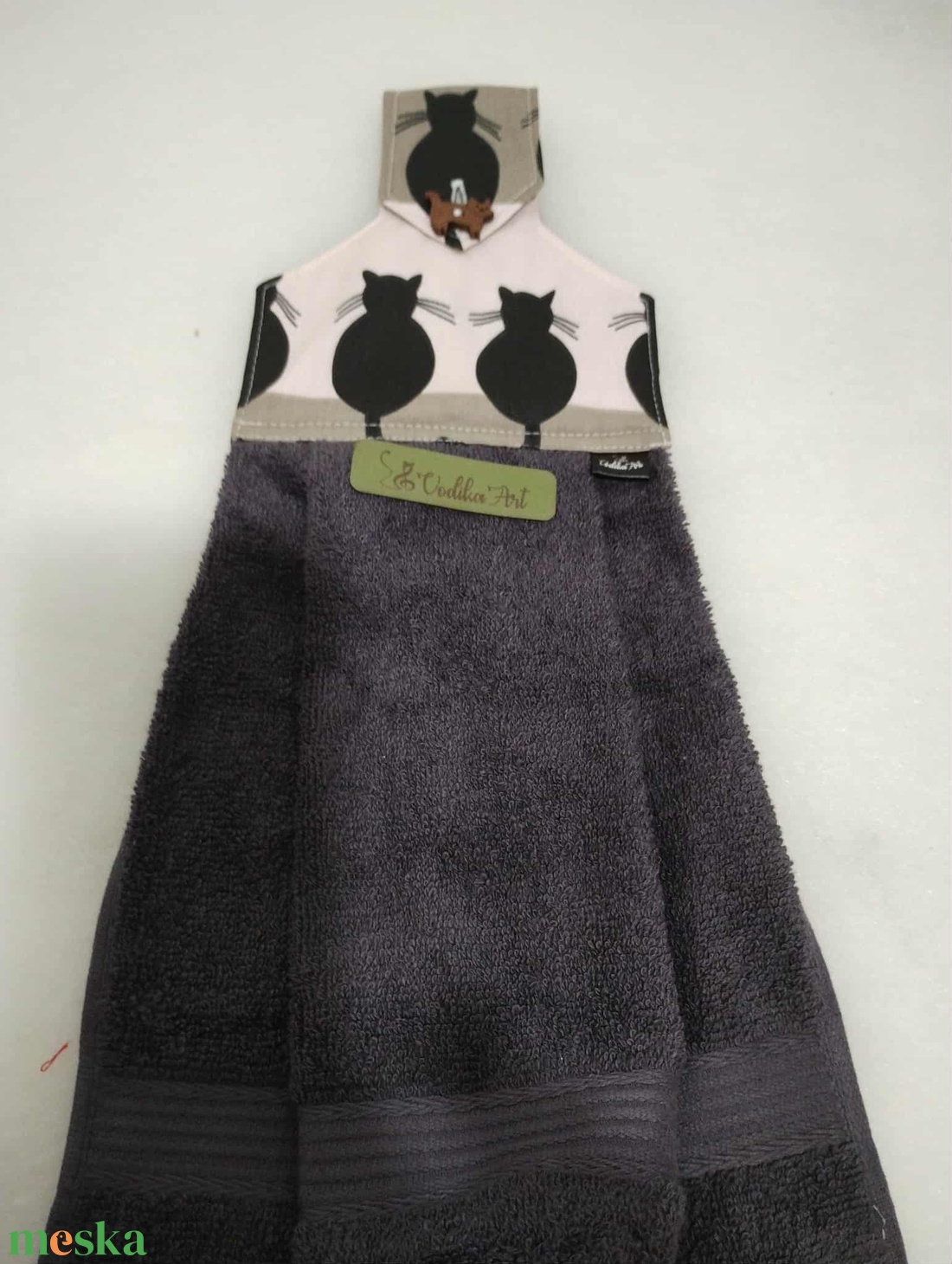 Konyhai kéztörlő,  durcás cicák... - otthon & életmód - konyhafelszerelés, tálalás - konyhai textil - konyharuha & törlőkendő - Meska.hu
